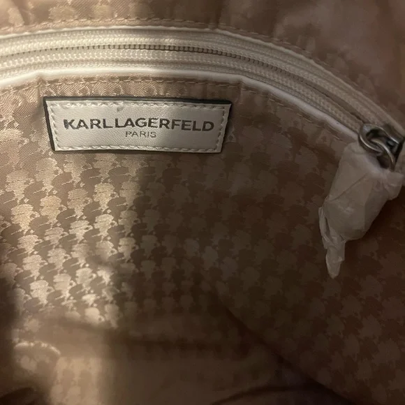 Karl Lagerfeld White bag  Red Heart and Pearl Accents - Picture 6 of 7